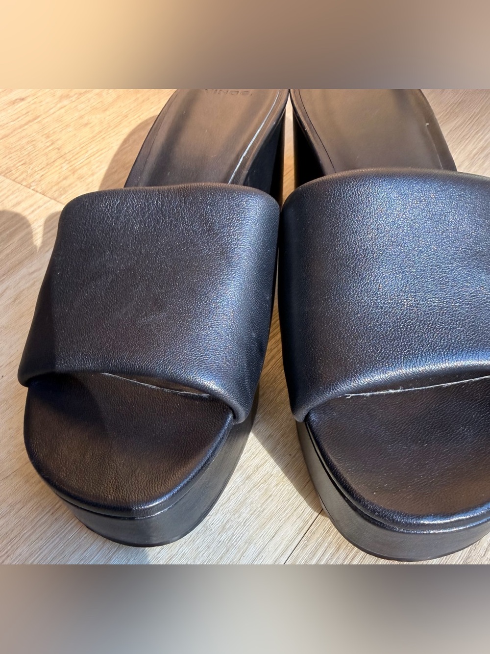 Vince Margo Sandal Black Platform Slide Heels for Women size 9.5 - Picture 6 of 8